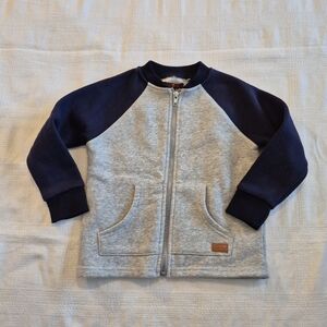 7 For All Mankind boys 3T gray and navy full zip up sweatshirt EUC
